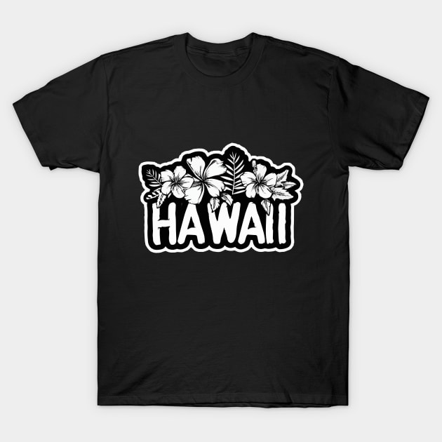 Hawaii (Black and White) T-Shirt by VelvetRoom